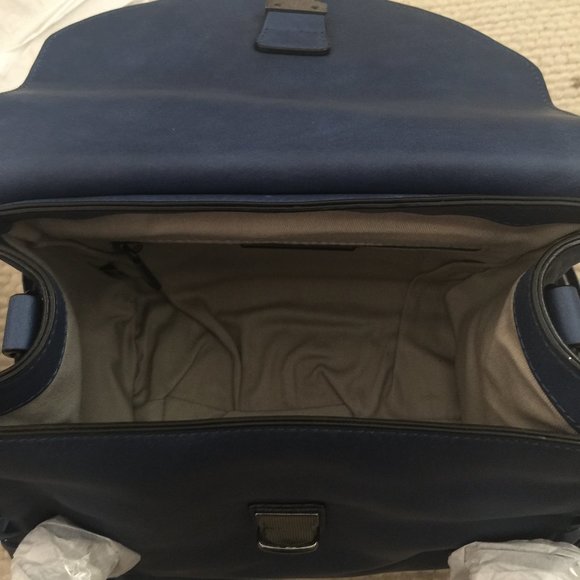 Joy Gryson Belted Strap Whipstitch Blue Nyla Satchel Bag - Picture 4 of 8